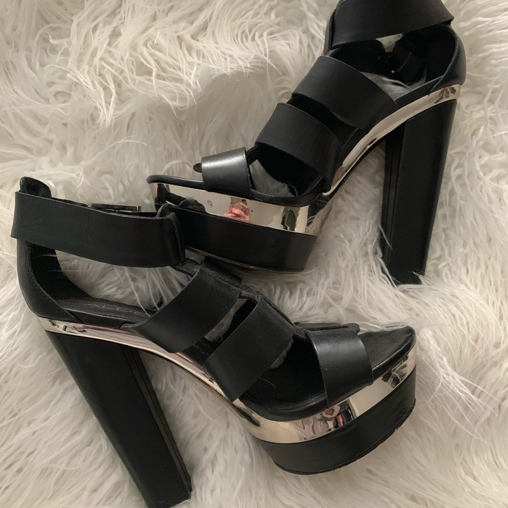 ALDO High style black and silver sandals